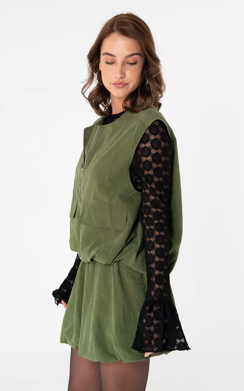 Gilet met rits Groen