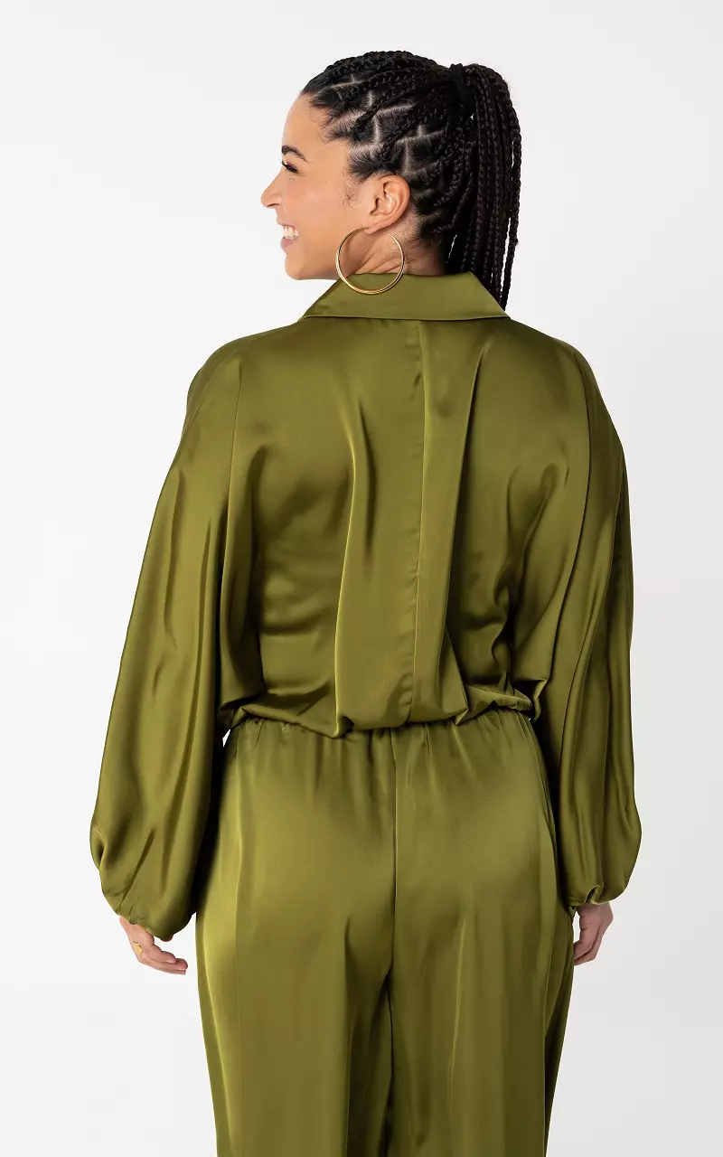 Bluse im Satin-Look Kaki