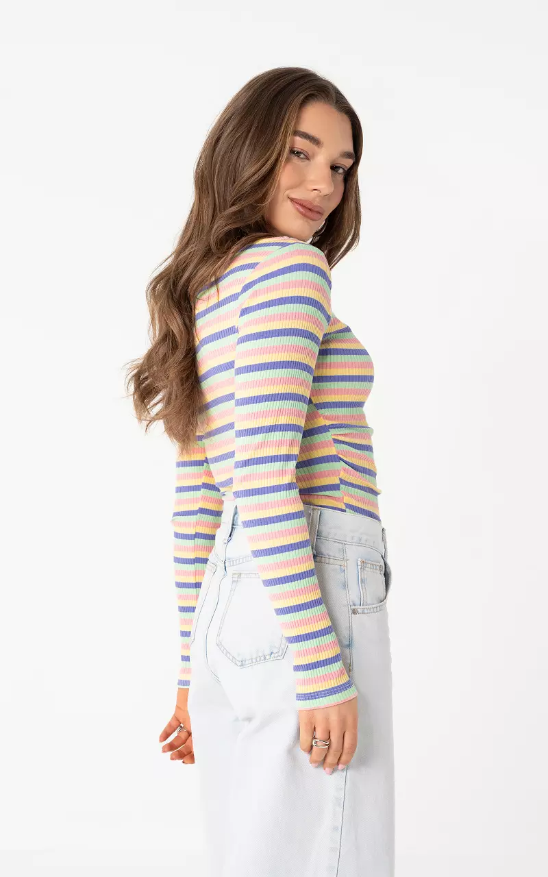 Top with boat neck Purple Pink