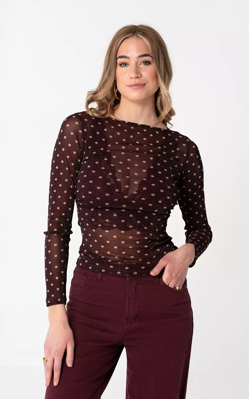 See-through top Bordeaux Light Pink