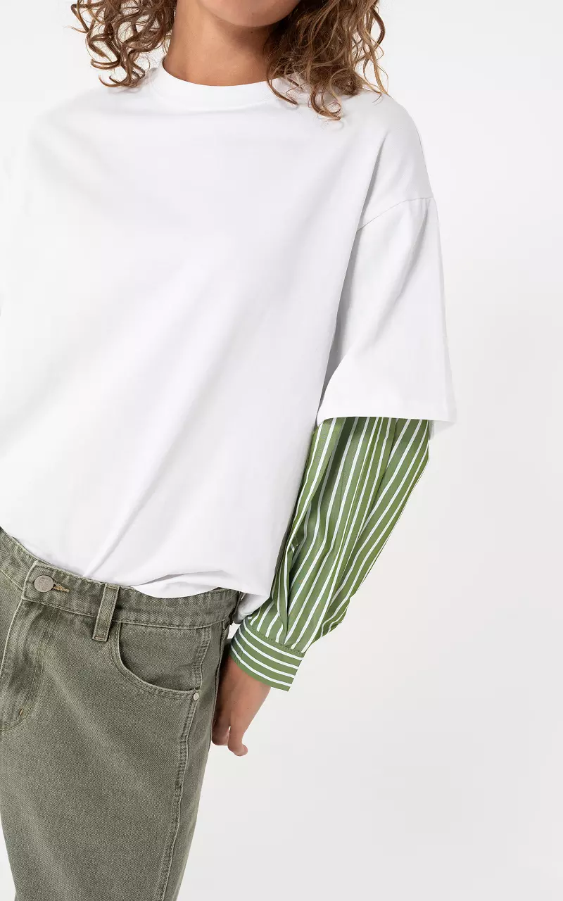 Oversized shirt White Green