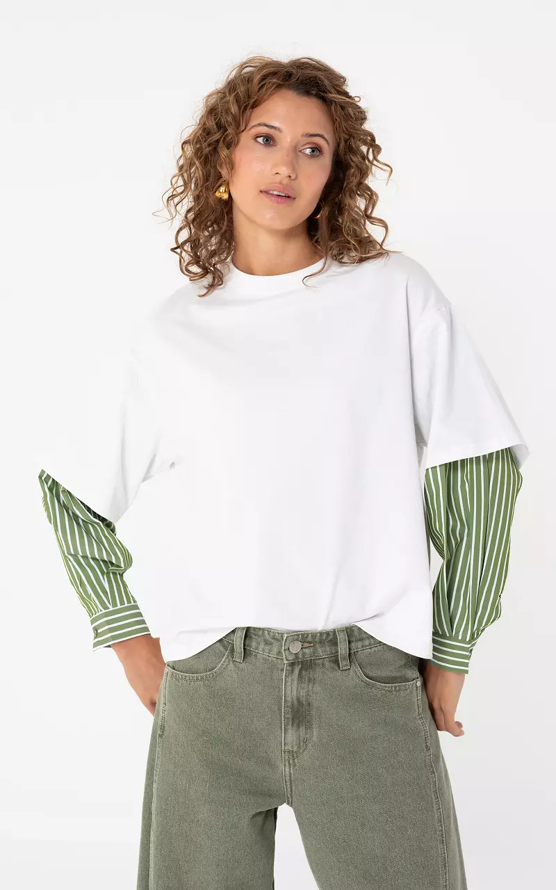 Oversized shirt White Green