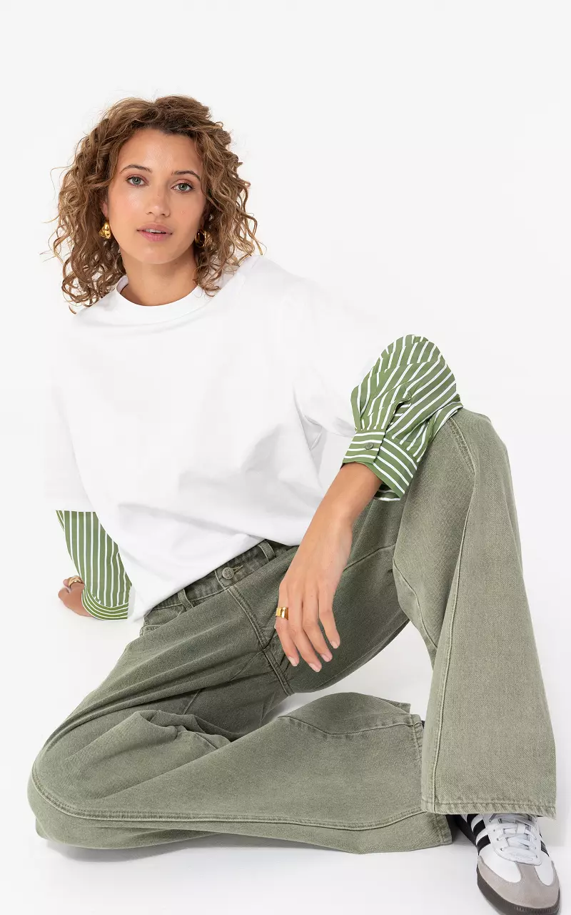 Oversized shirt White Green