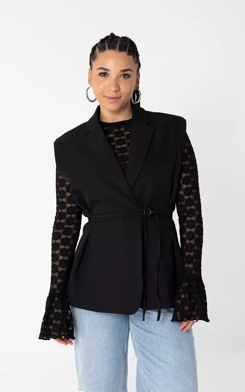 Weste mit Knopf Schwarz