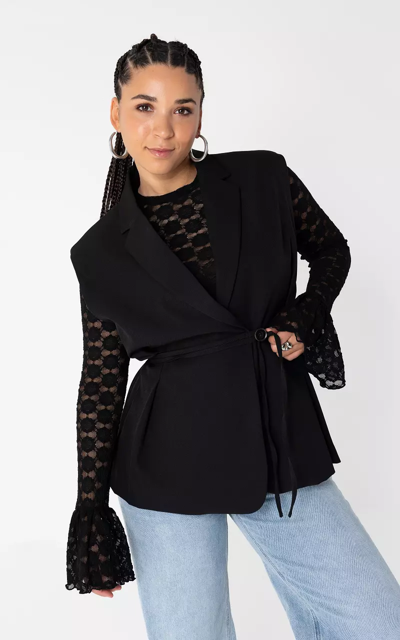 Weste mit Knopf Schwarz