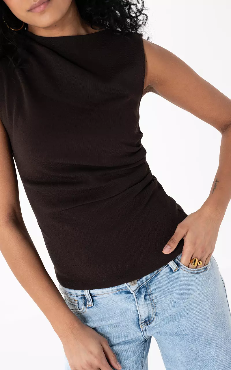 Draped top Dark Brown
