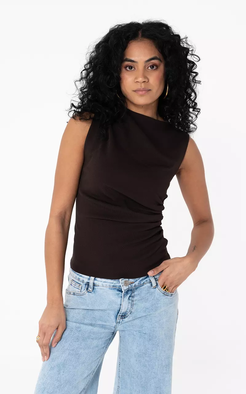 Draped top Dark Brown