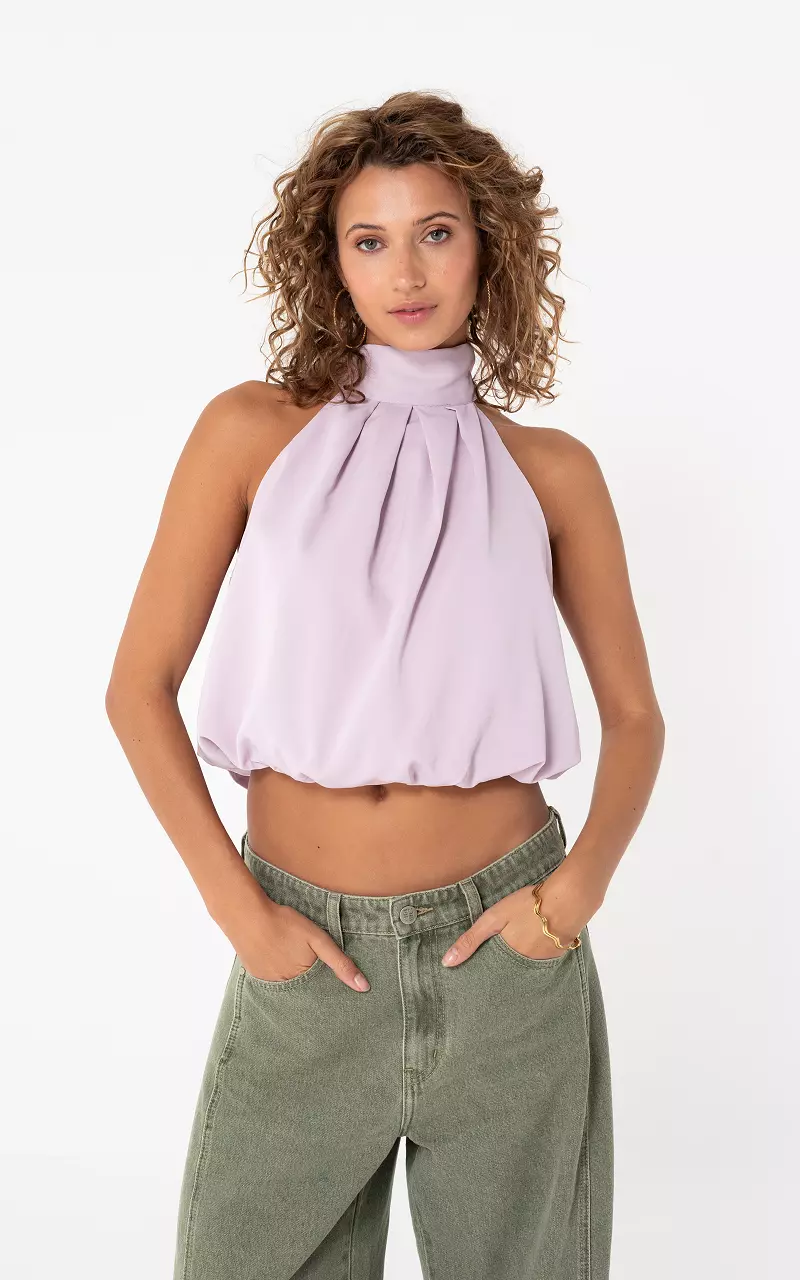 Cropped halter top Lilac