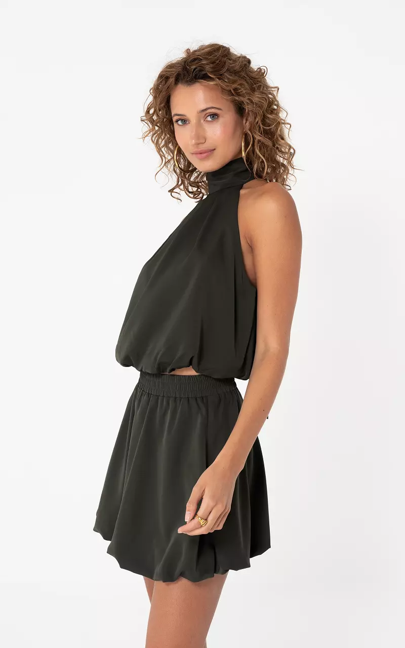 Cropped haltertop Kaki