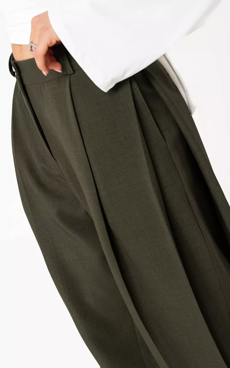 Wide leg trousers Dark Green
