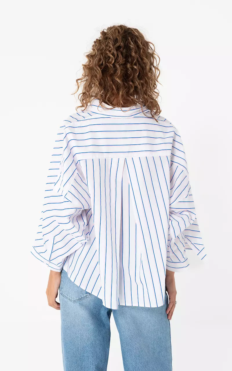 Oversized blouse White Blue