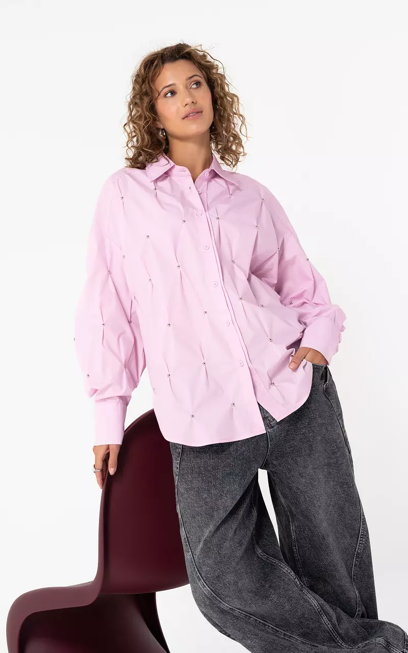 Blouse with studs Pink
