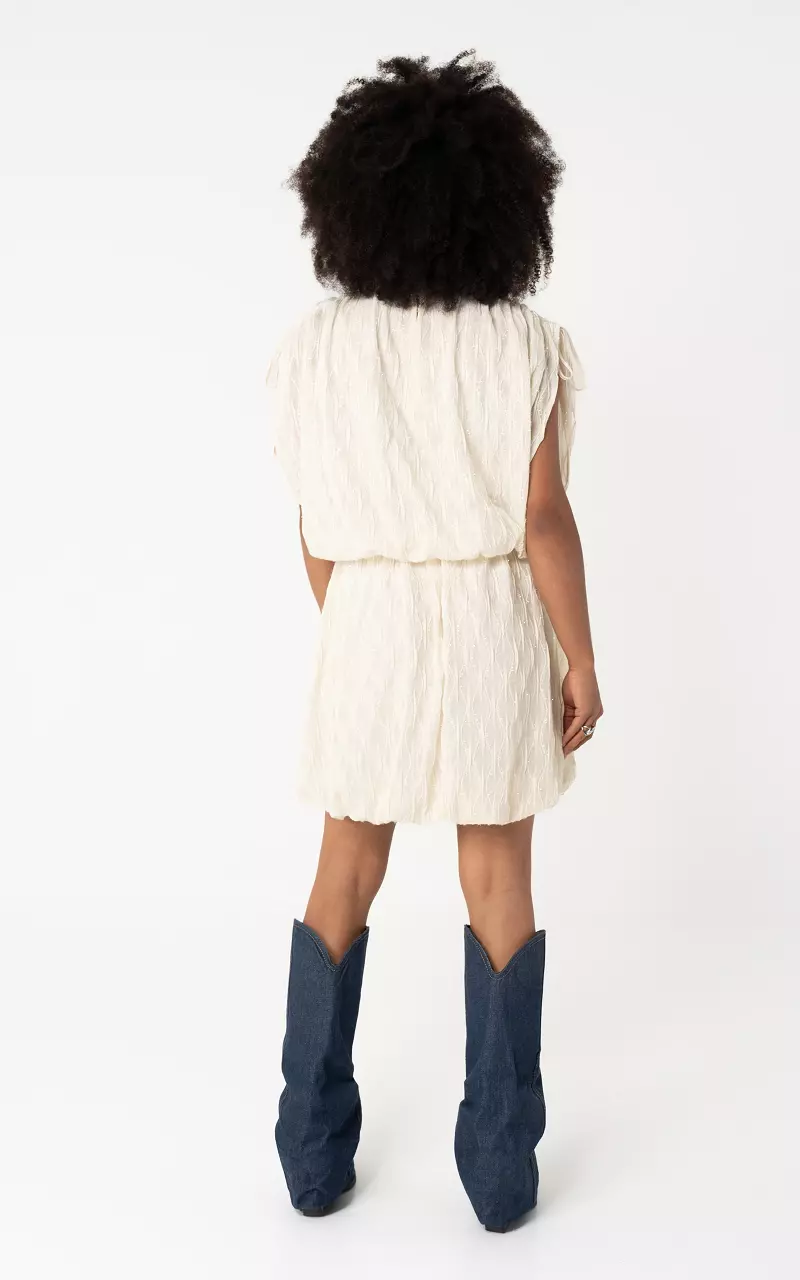 Jurk met glitter Creme