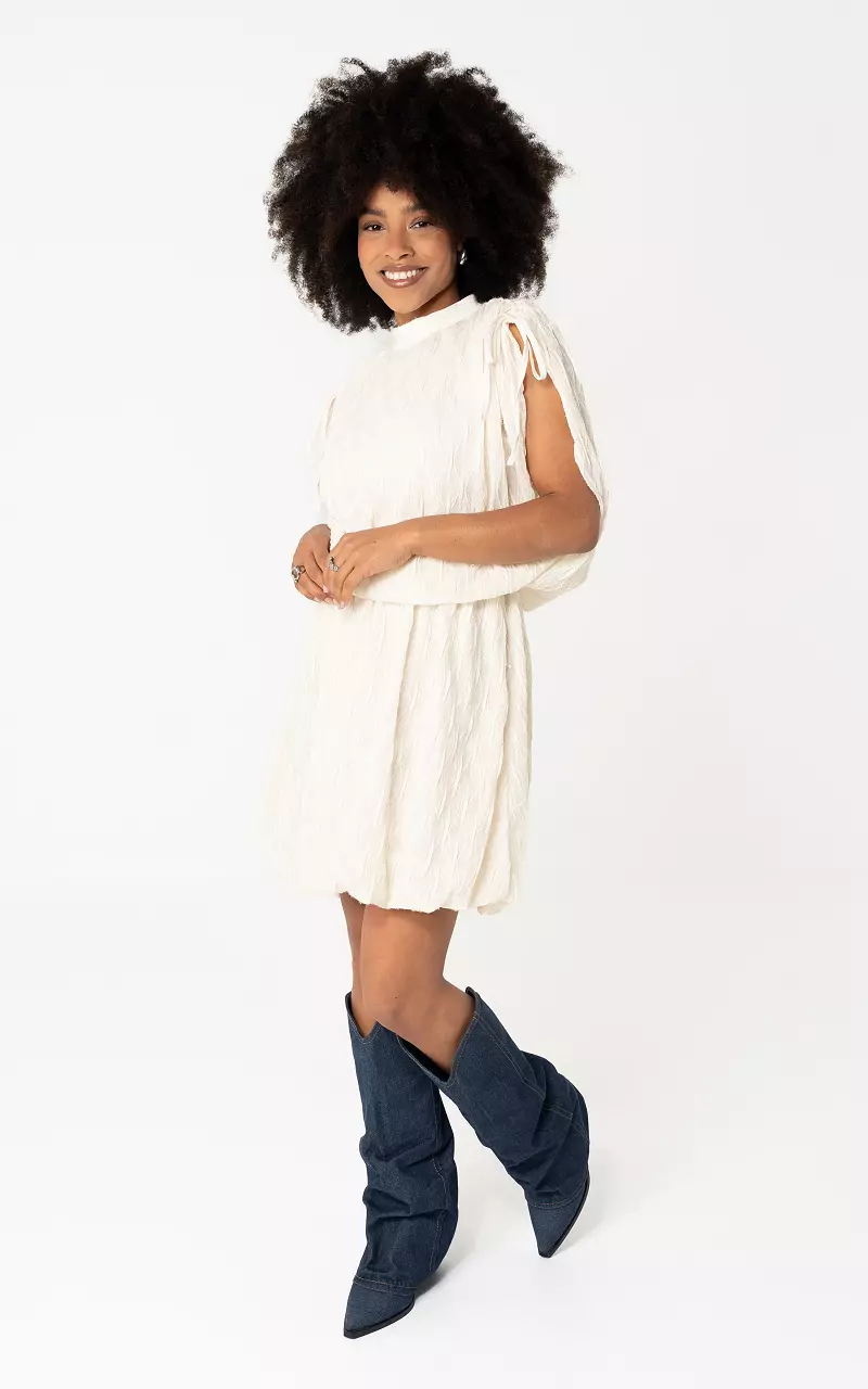 Dress with glitter Cream