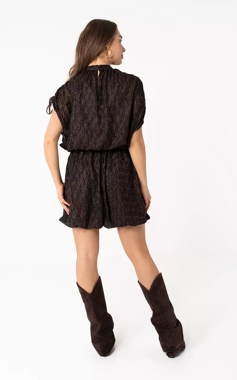 Dress with glitter Dark Brown