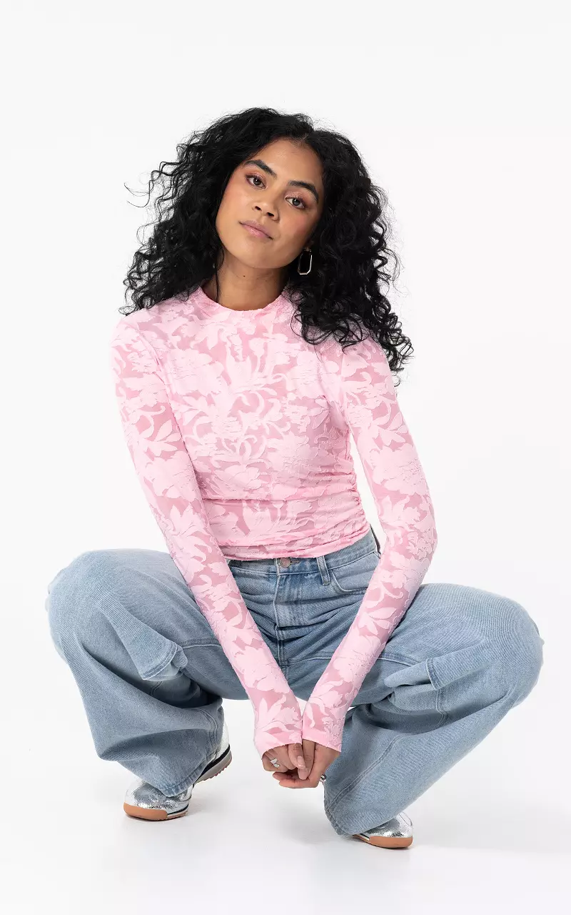 High neck top Light Pink