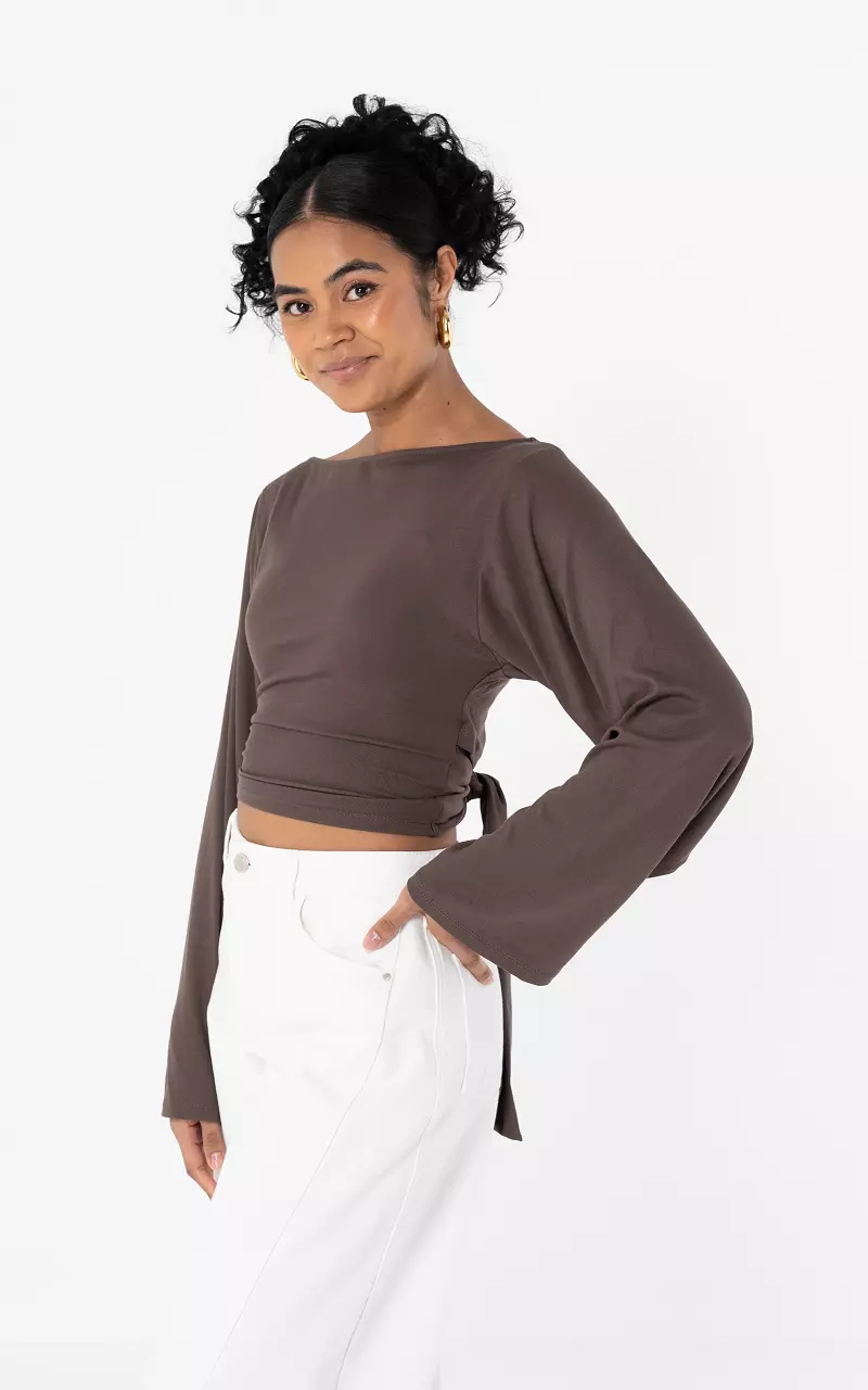 Wrap top Dark Brown