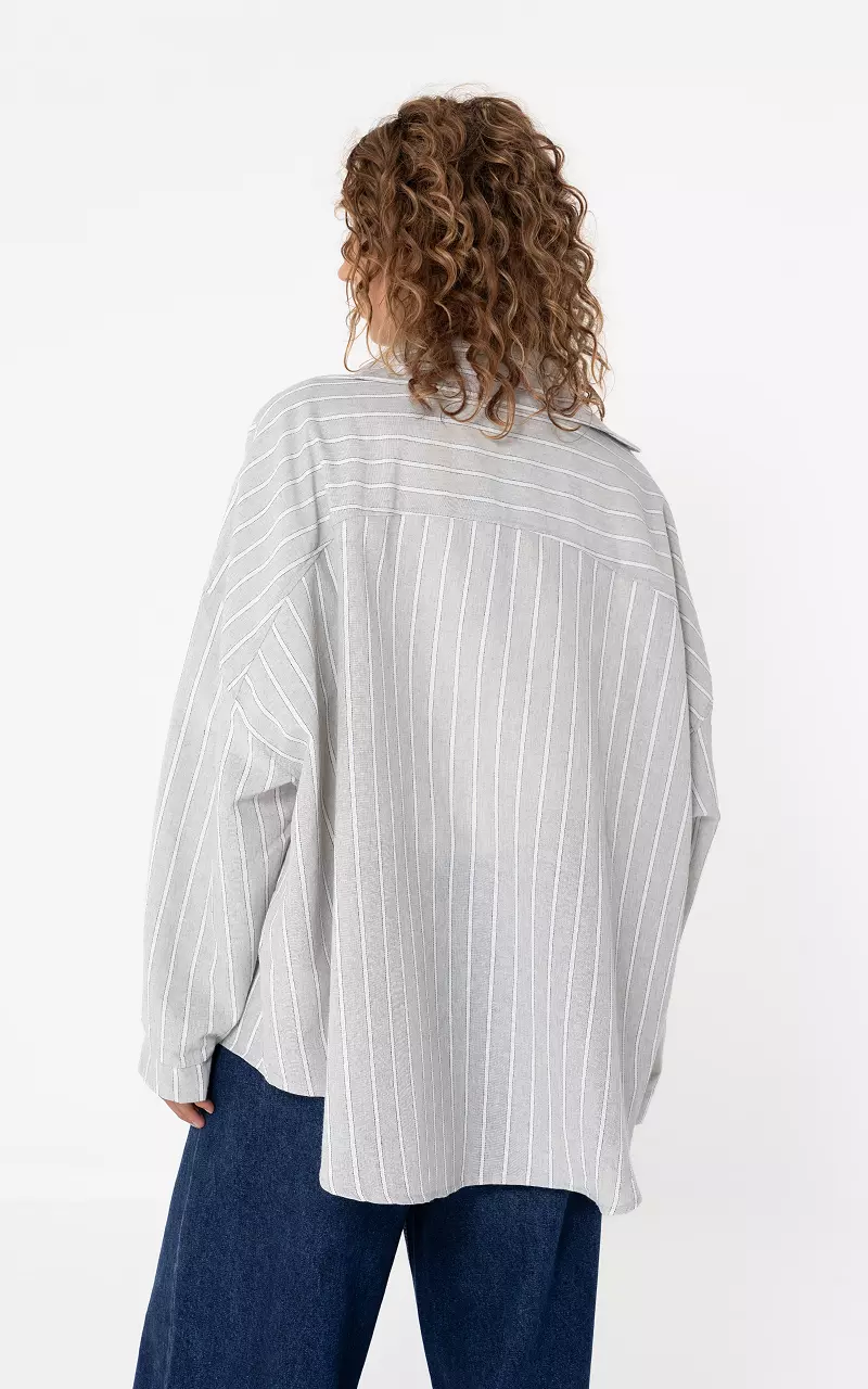 Oversized blouse Light Grey White