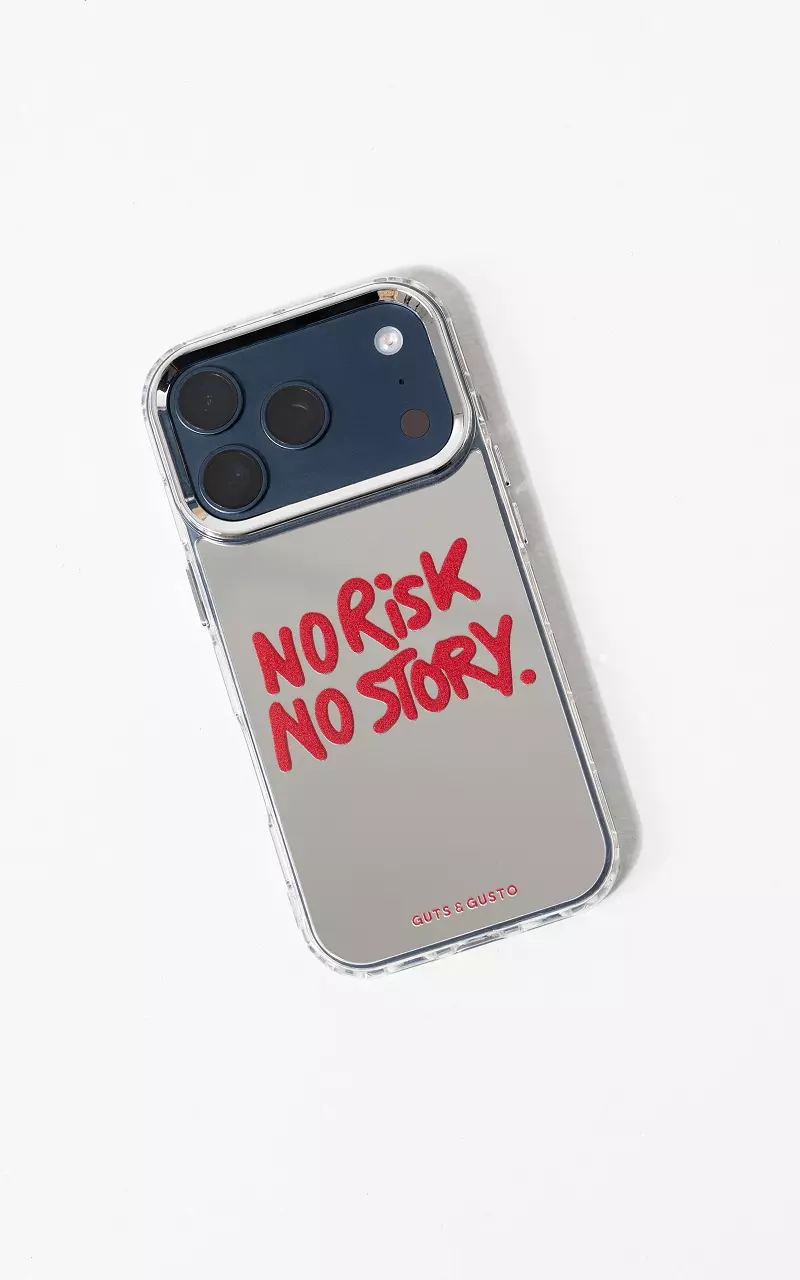 Spiegel telefoonhoesje Zilver Rood