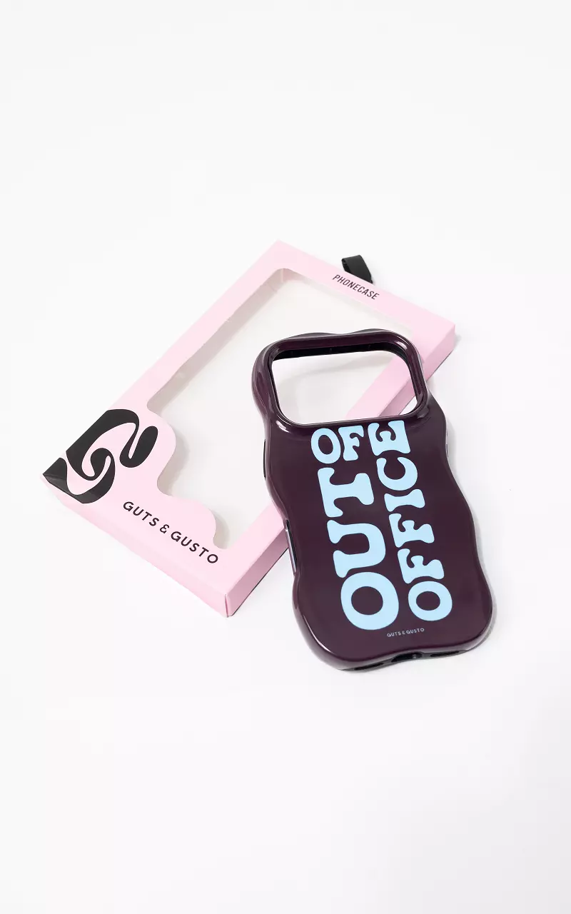 Wavy phone case Dark Brown Light Blue