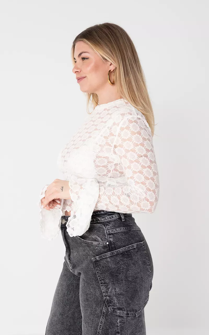 Laced see-through top White