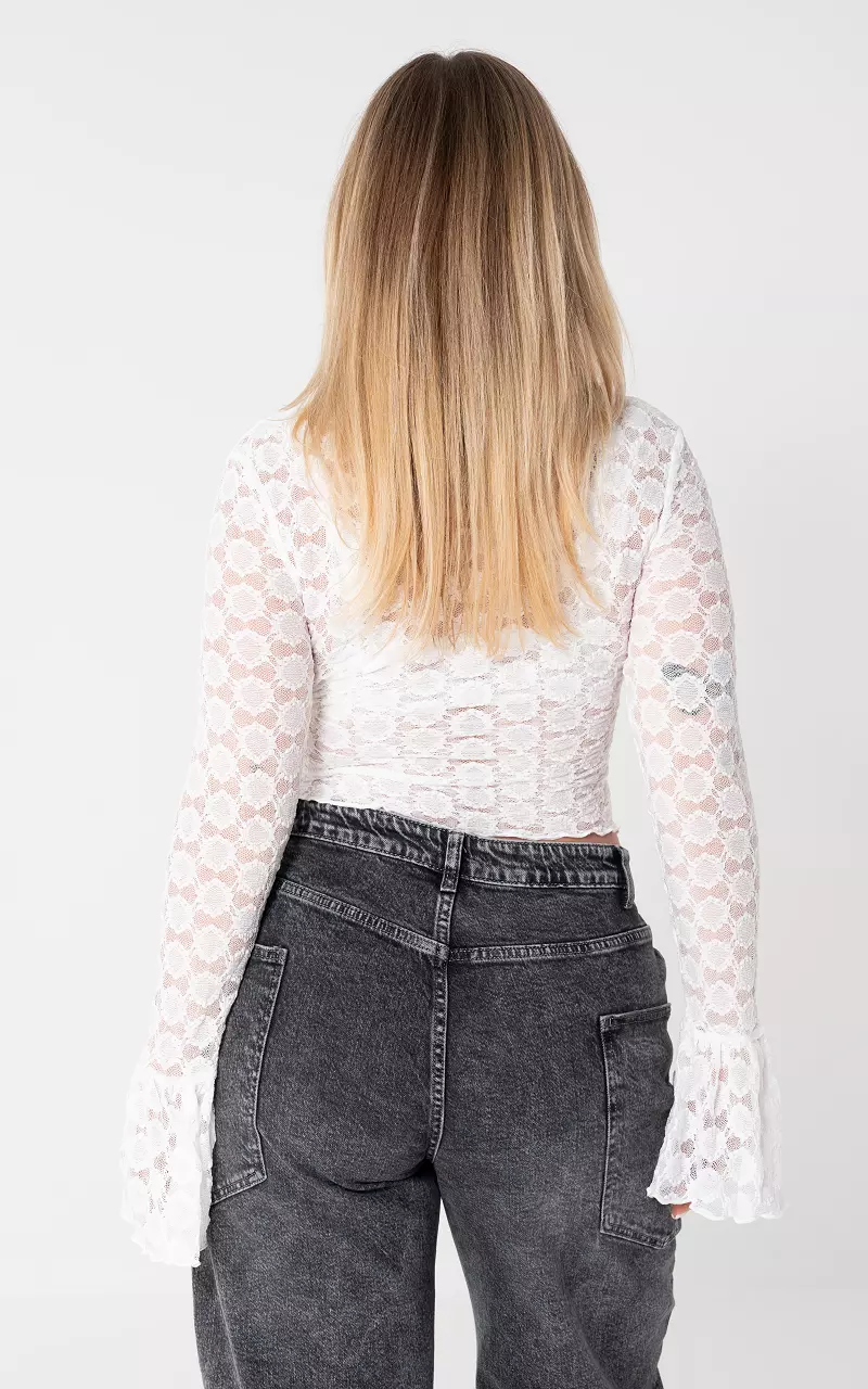 Laced see-through top White