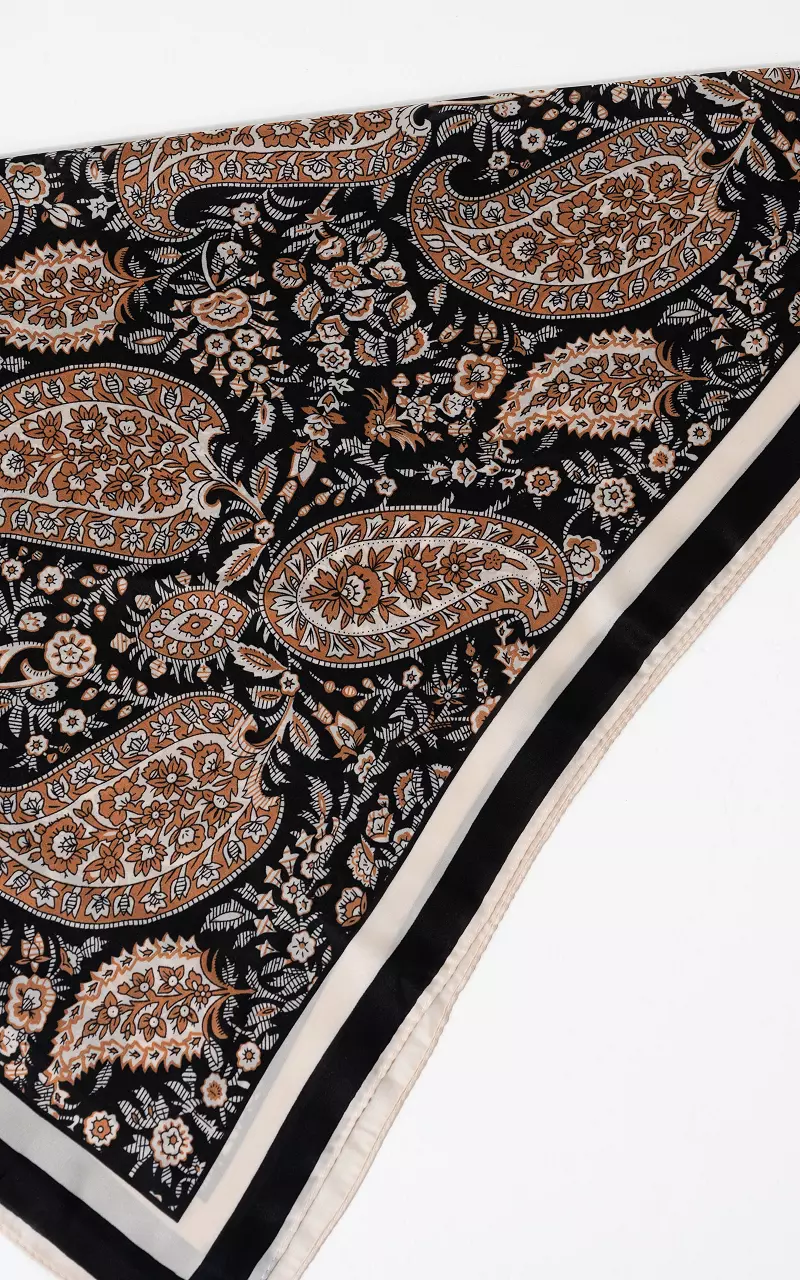 Vierkant Shawltje Zwart Bruin