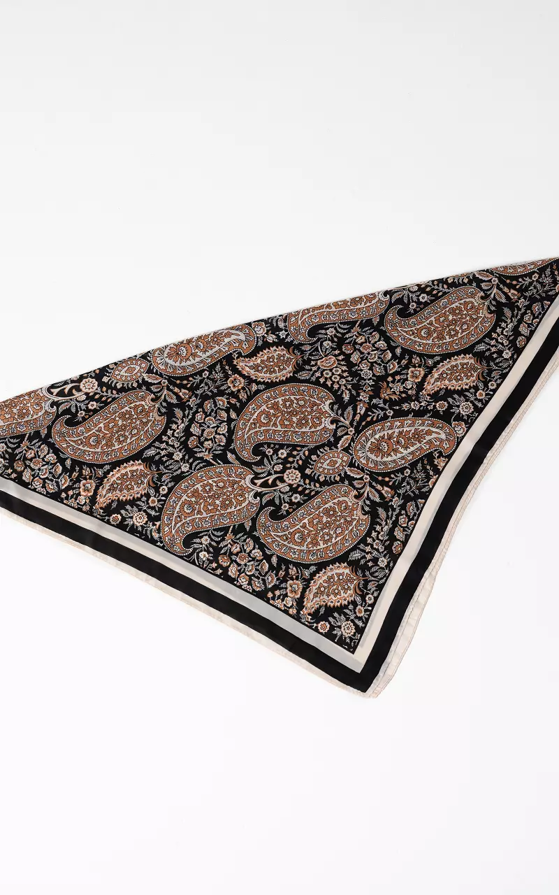 Vierkant Shawltje Zwart Bruin