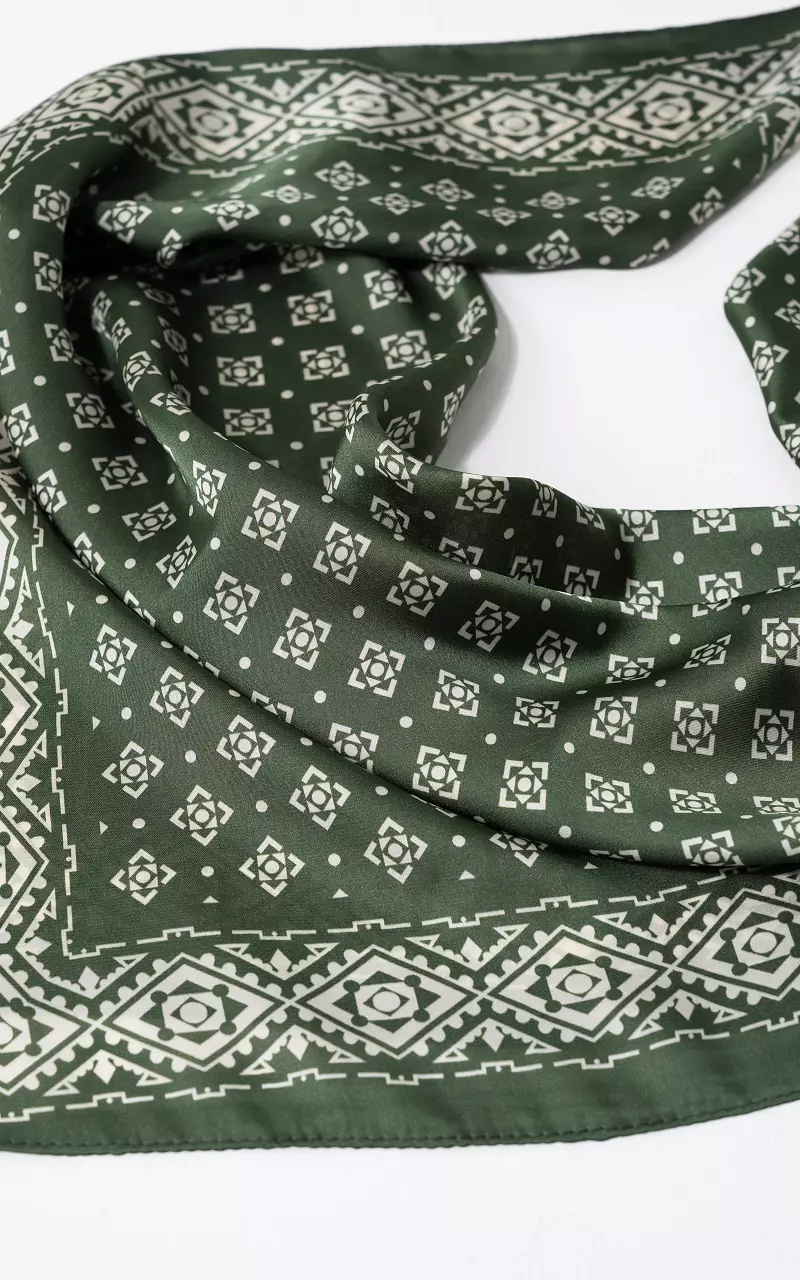 Vierkant Shawltje Groen Creme