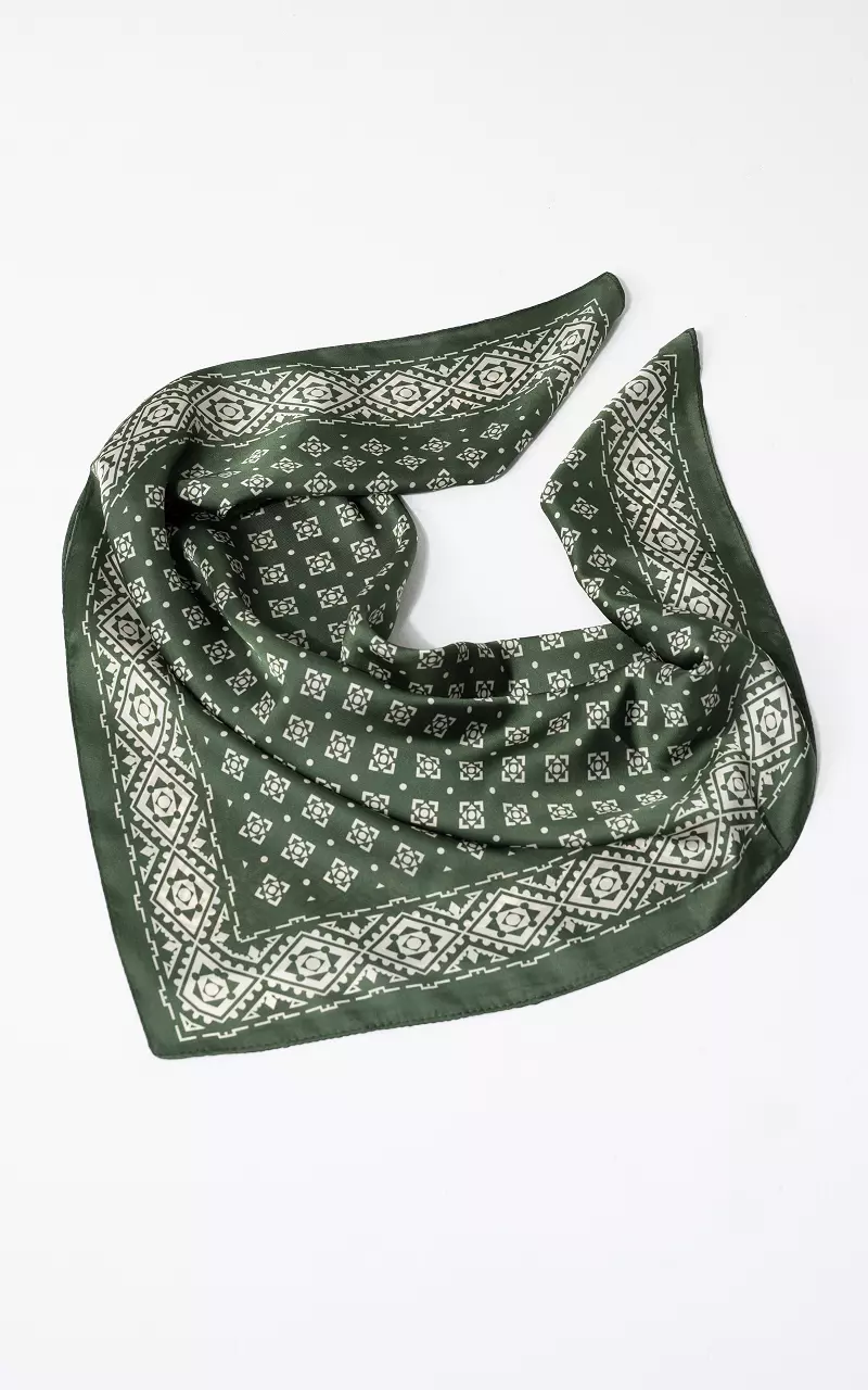 Vierkant Shawltje Groen Creme