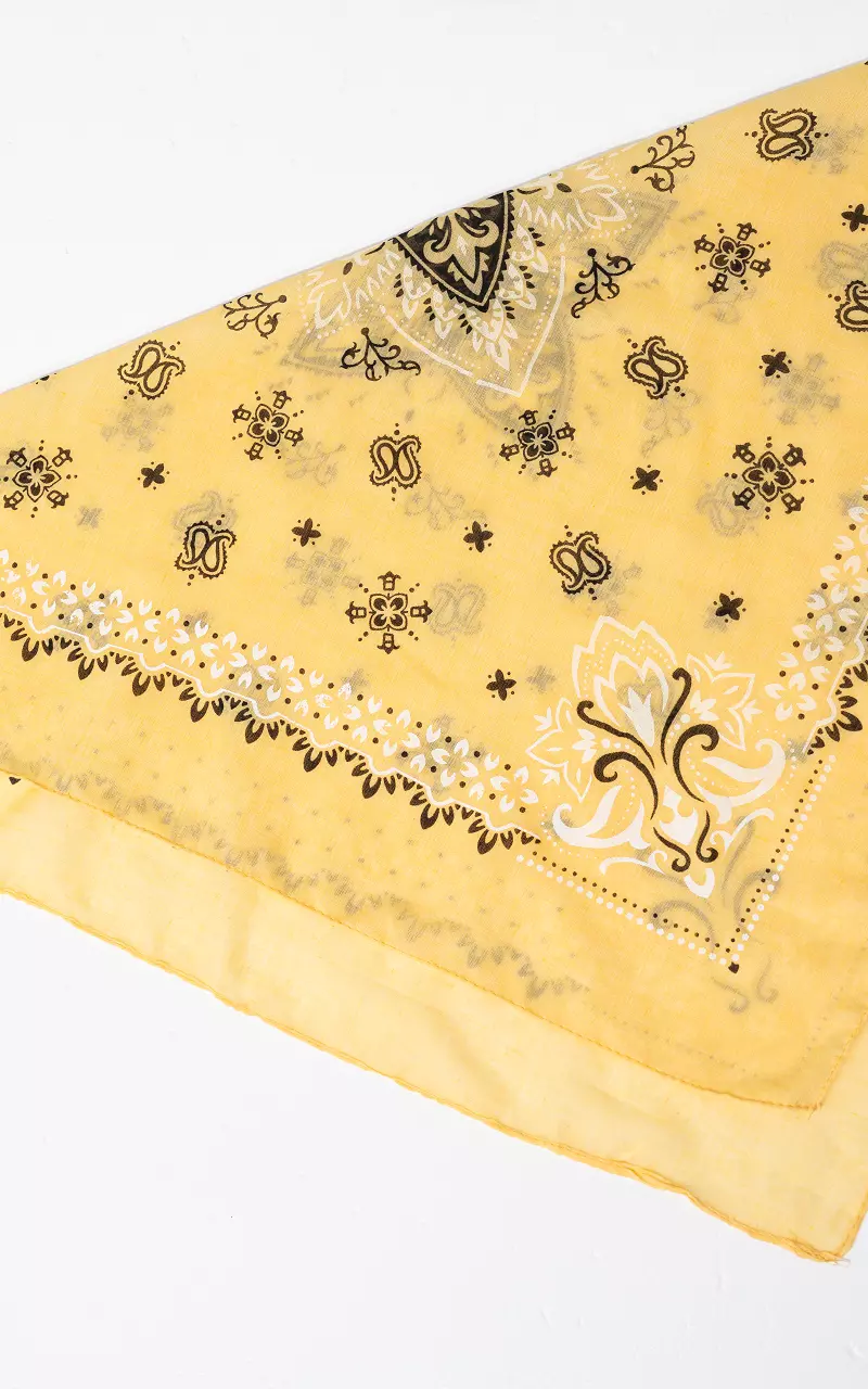 Vierkant shawltje Geel Bruin