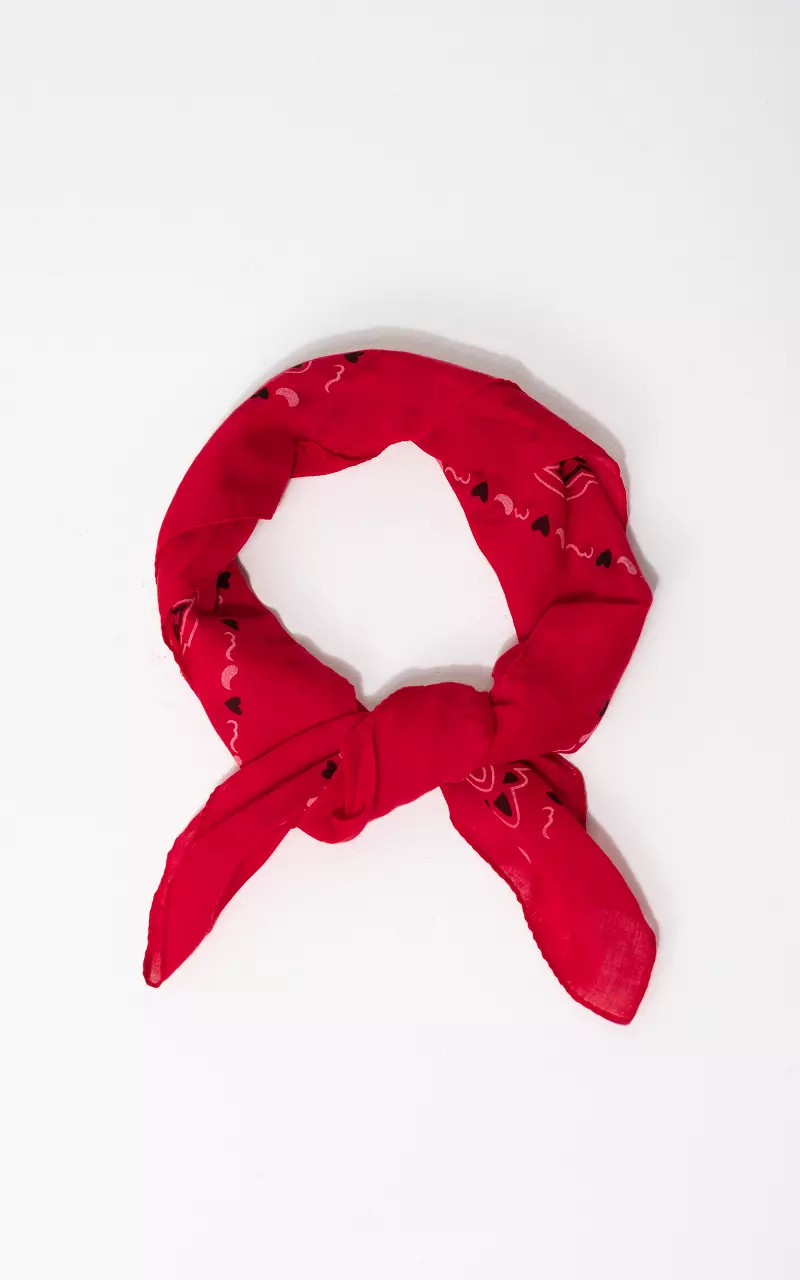 Vierkant Shawltje Rood Zwart