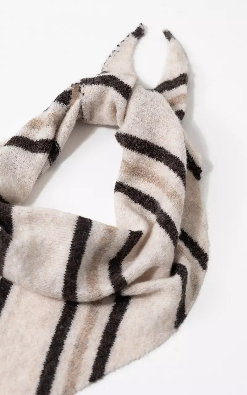 Punt shawl Beige Donkerbruin