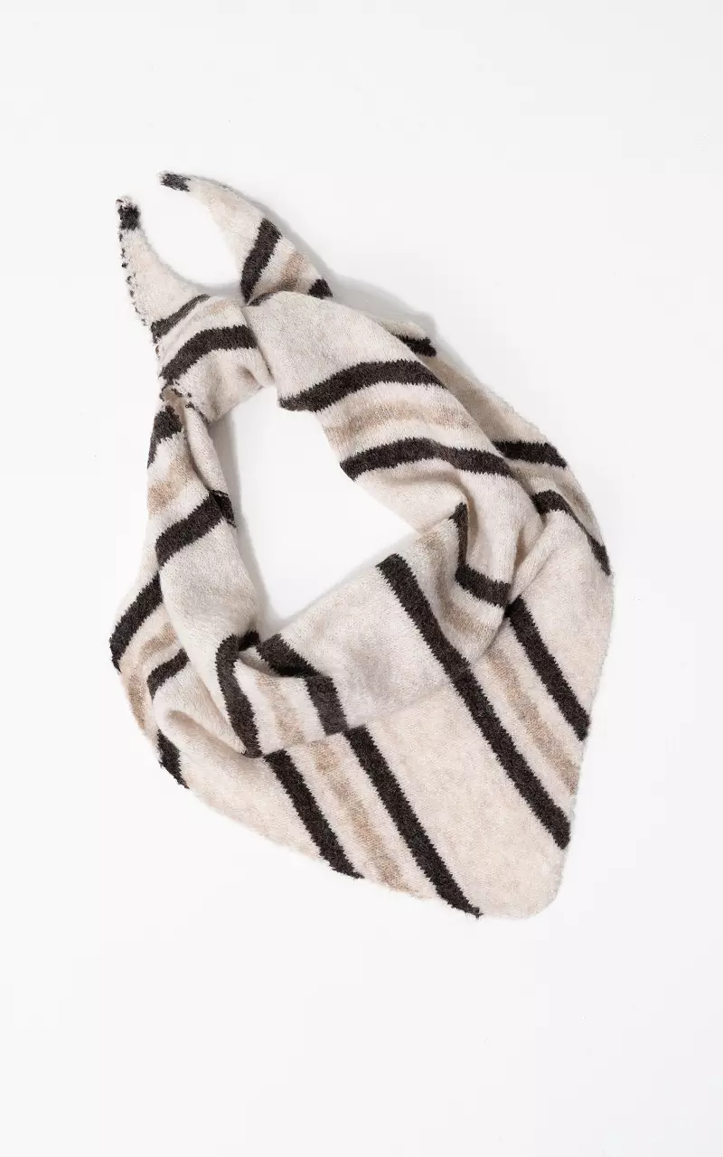 Punt shawl Beige Donkerbruin