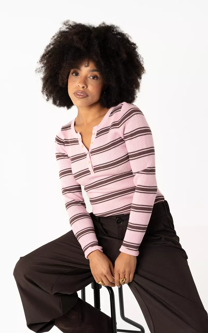 Striped top Pink Brown