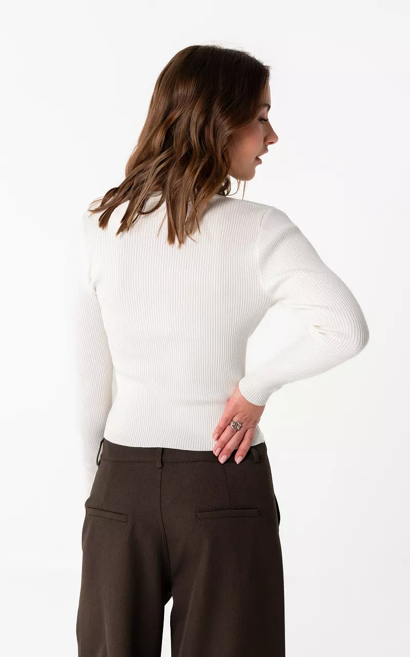 Aansluitende rib top Wit