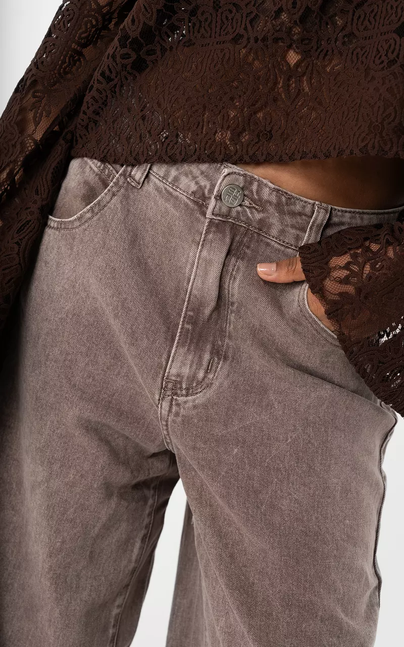 Balloon Fit Jeans Taupe