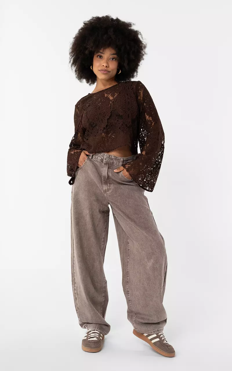 Balloon Fit Jeans Taupe