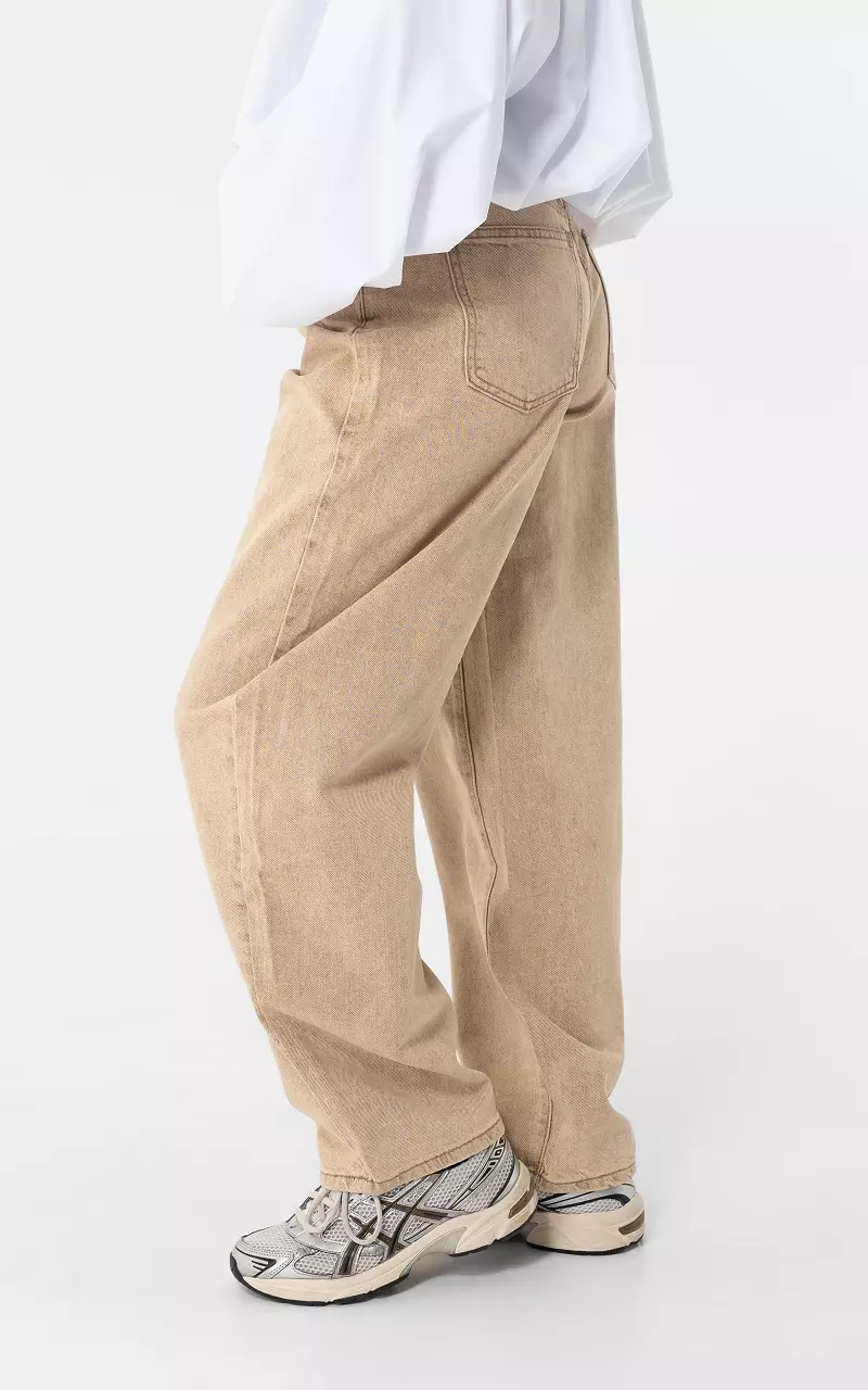 Balloon Fit Jeans Beige