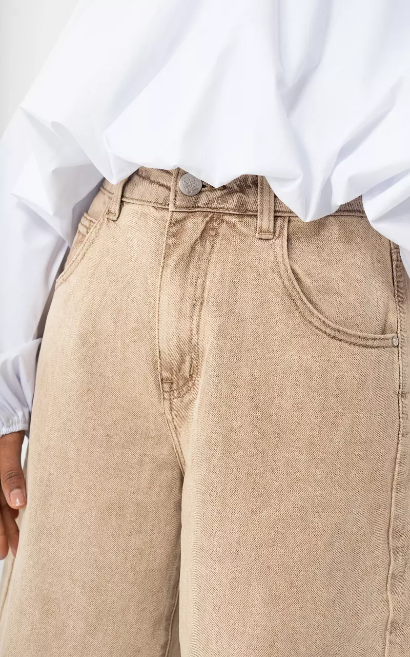 Balloon Fit Jeans Beige