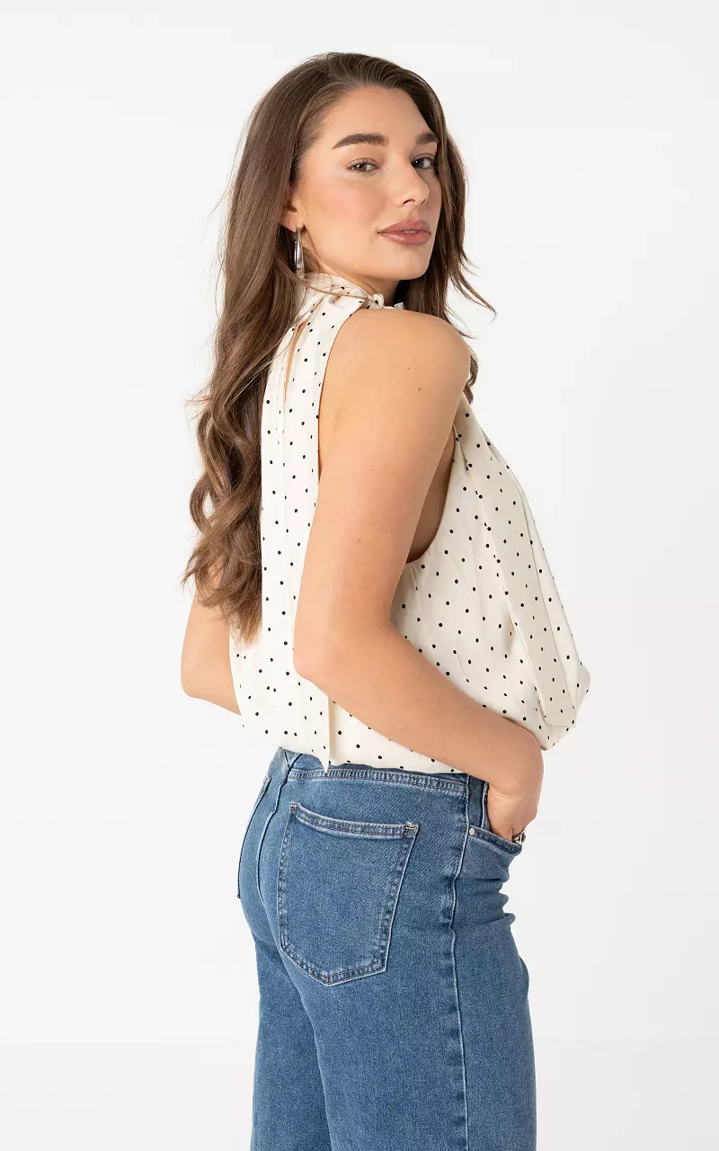 Halter top White Black