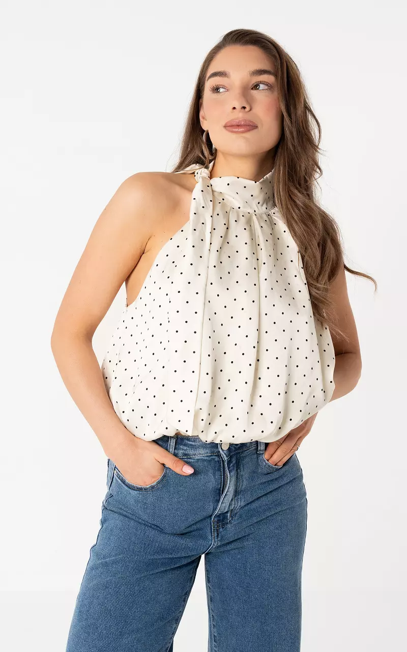 Halter top White Black