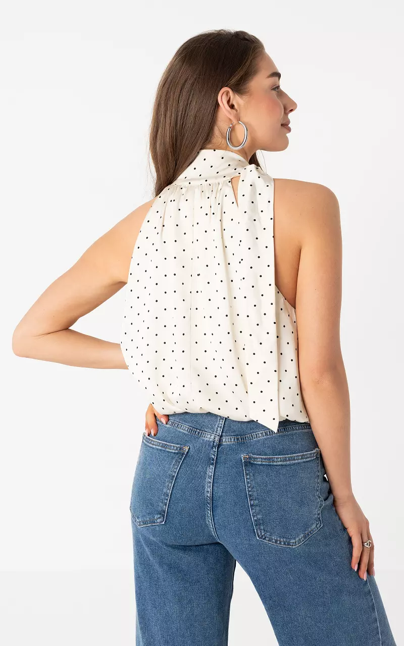 Halter top White Black