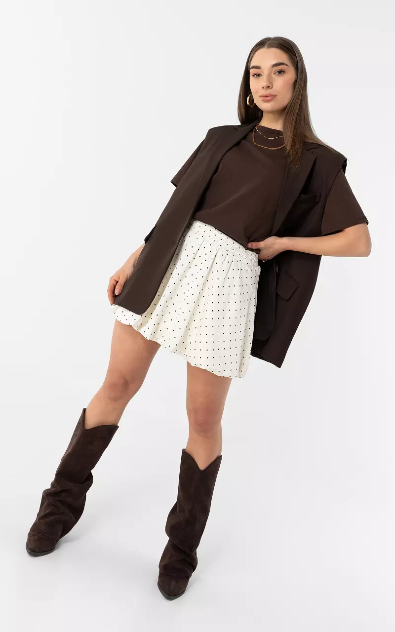 Ballon skort with polka dots White Black