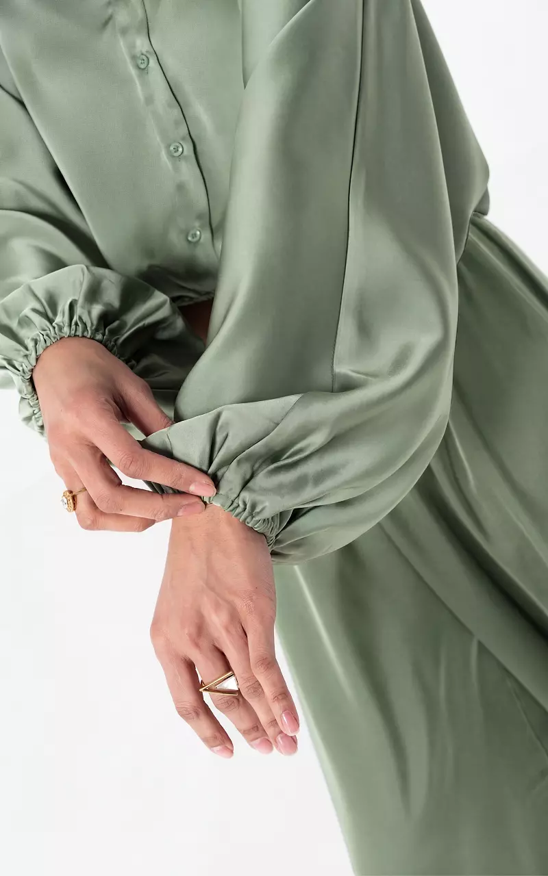 Bluse im Satin-Look Hellgrün