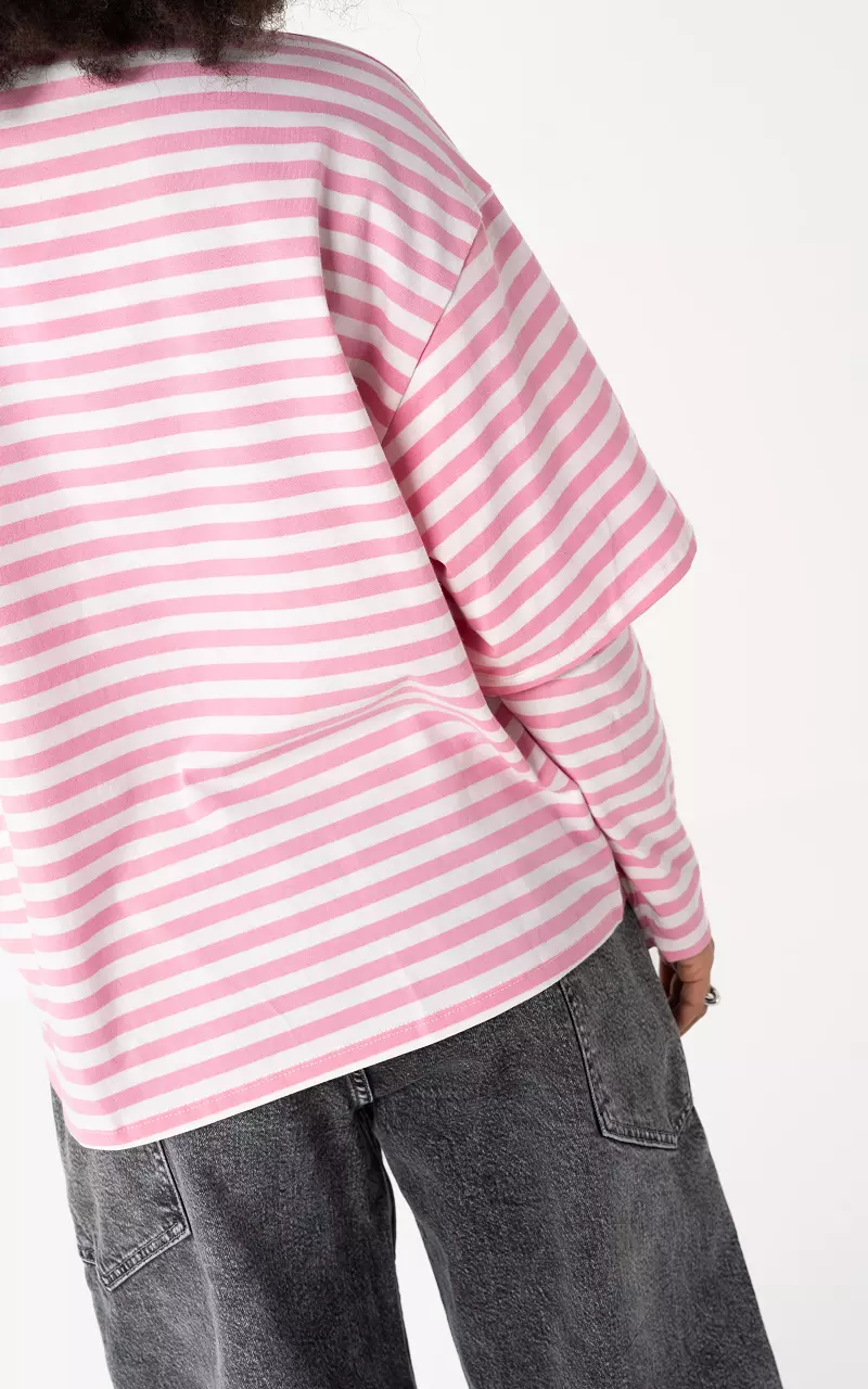 Striped longsleeve Pink White