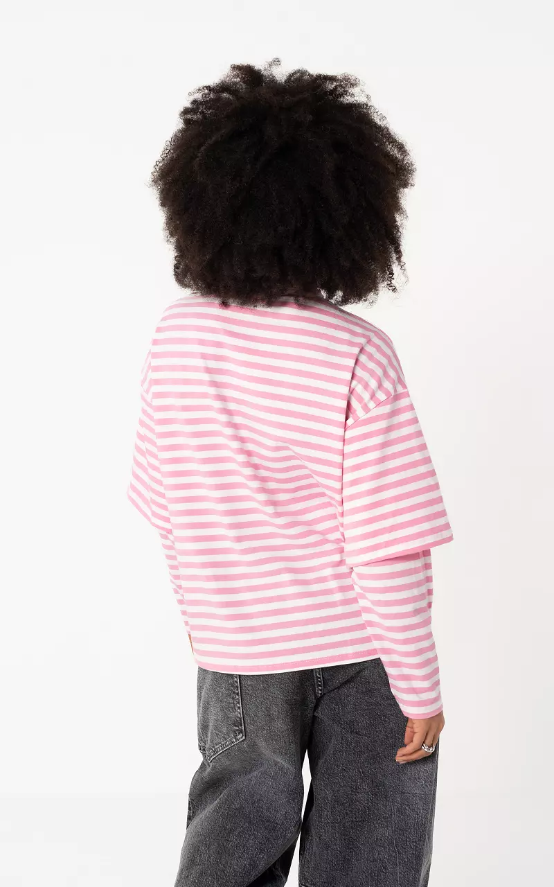 Striped longsleeve Pink White