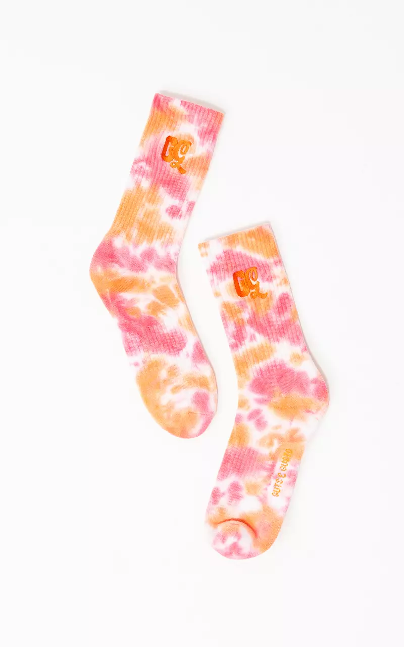 Sportsocken mit Batikmuster Pink Orange