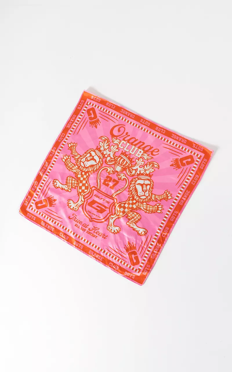 Koningsdag satijnen shawltje Roze Oranje