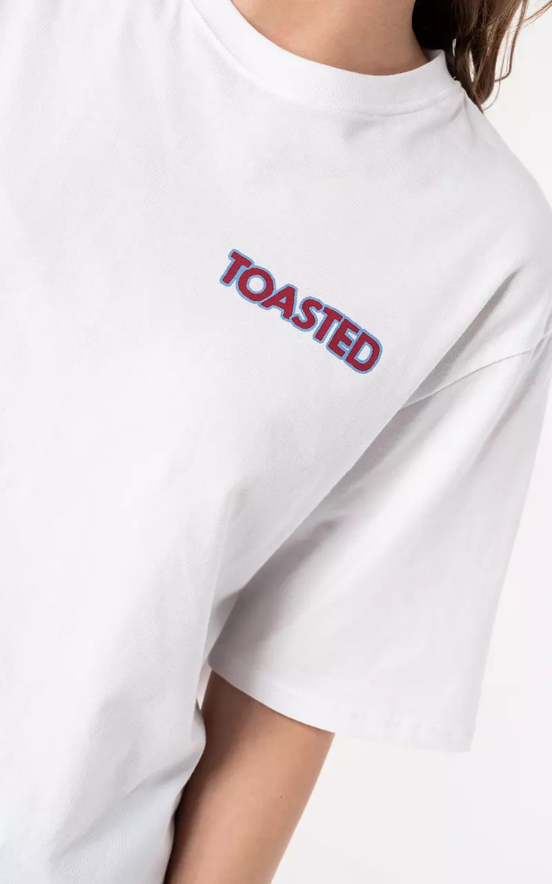 Graphic print shirt Wit Blauw